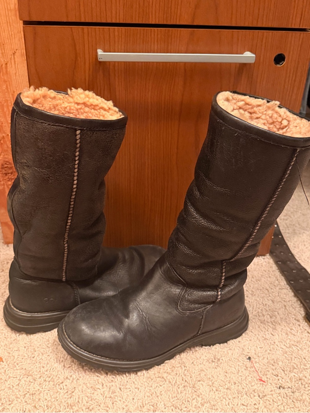 UGG Black Exterior with Cream Shearling Lining